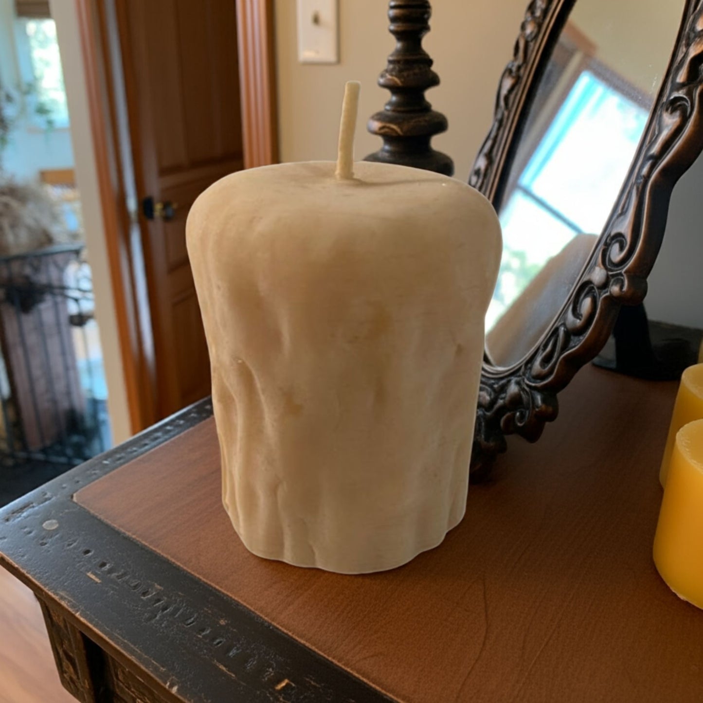 Pure Beeswax Rustic Candle 2.3x3 - Natural & Handmade