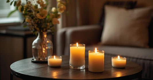 The main article image showing off pure natural beeswax candles on a table