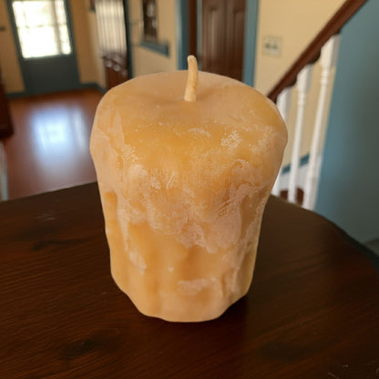 Pure Beeswax Rustic Candle 2.3x3 - Natural & Handmade