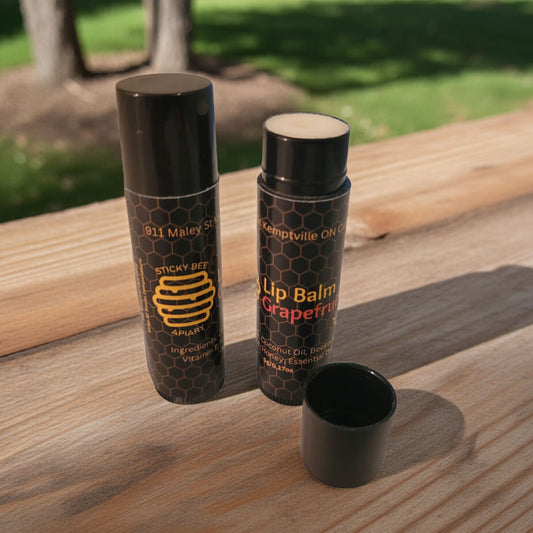 Handmade All-Natural Beeswax Lip Balm with Grapefruit Flavor