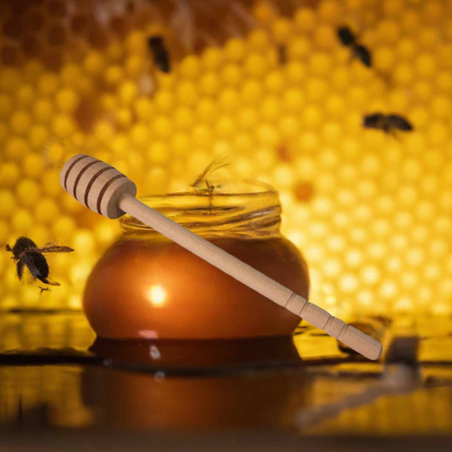 6-inch Wooden Honey Dipper