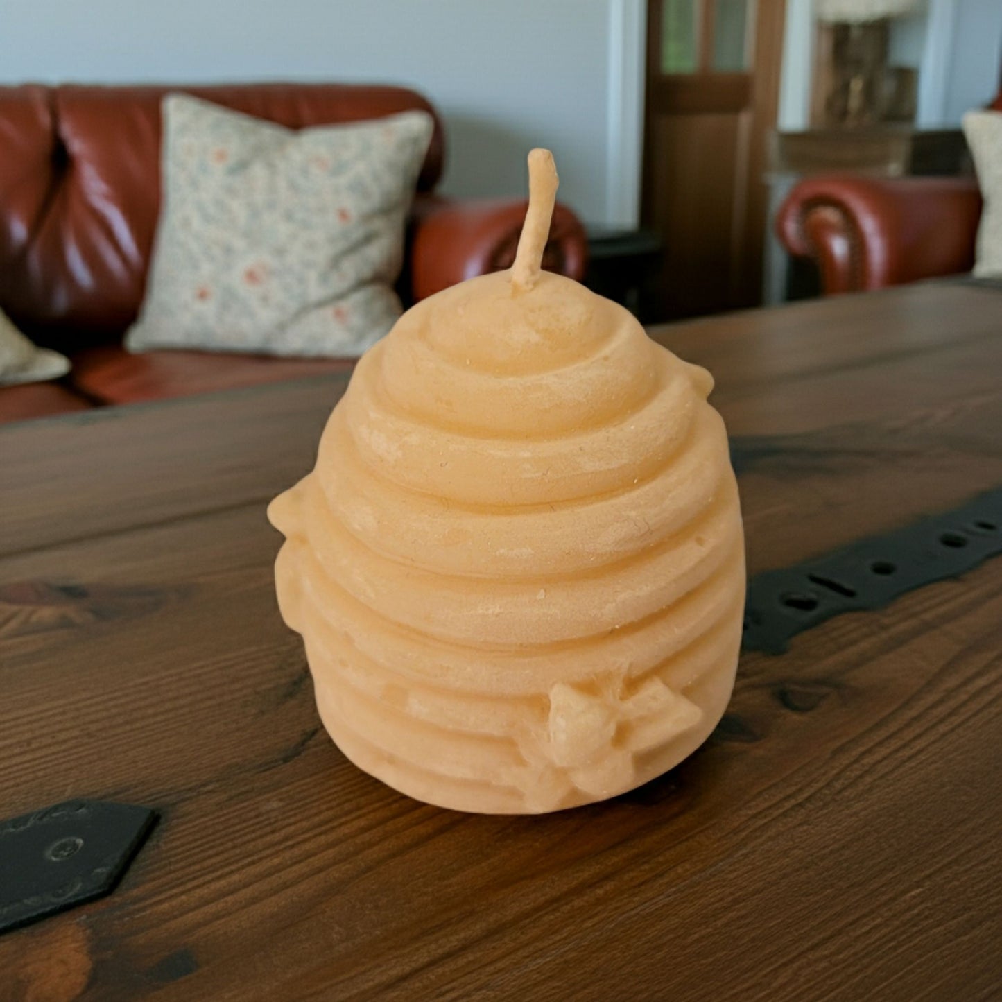 Mini beehive beeswax candle handmade from Canadian beeswax