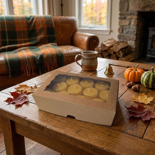 Pure Beeswax Tealight Candles - 24 & 48 Pack Bundles